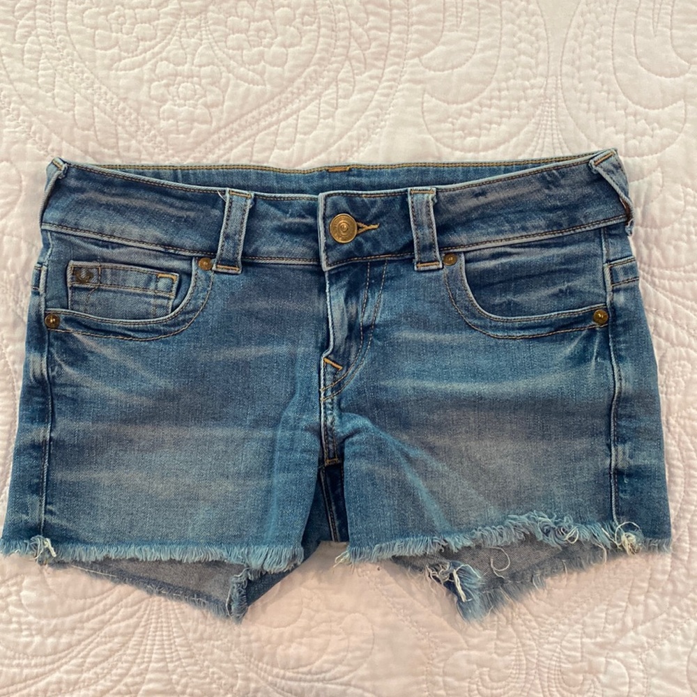 True Religion Keira Low Rise denim shorts size 28